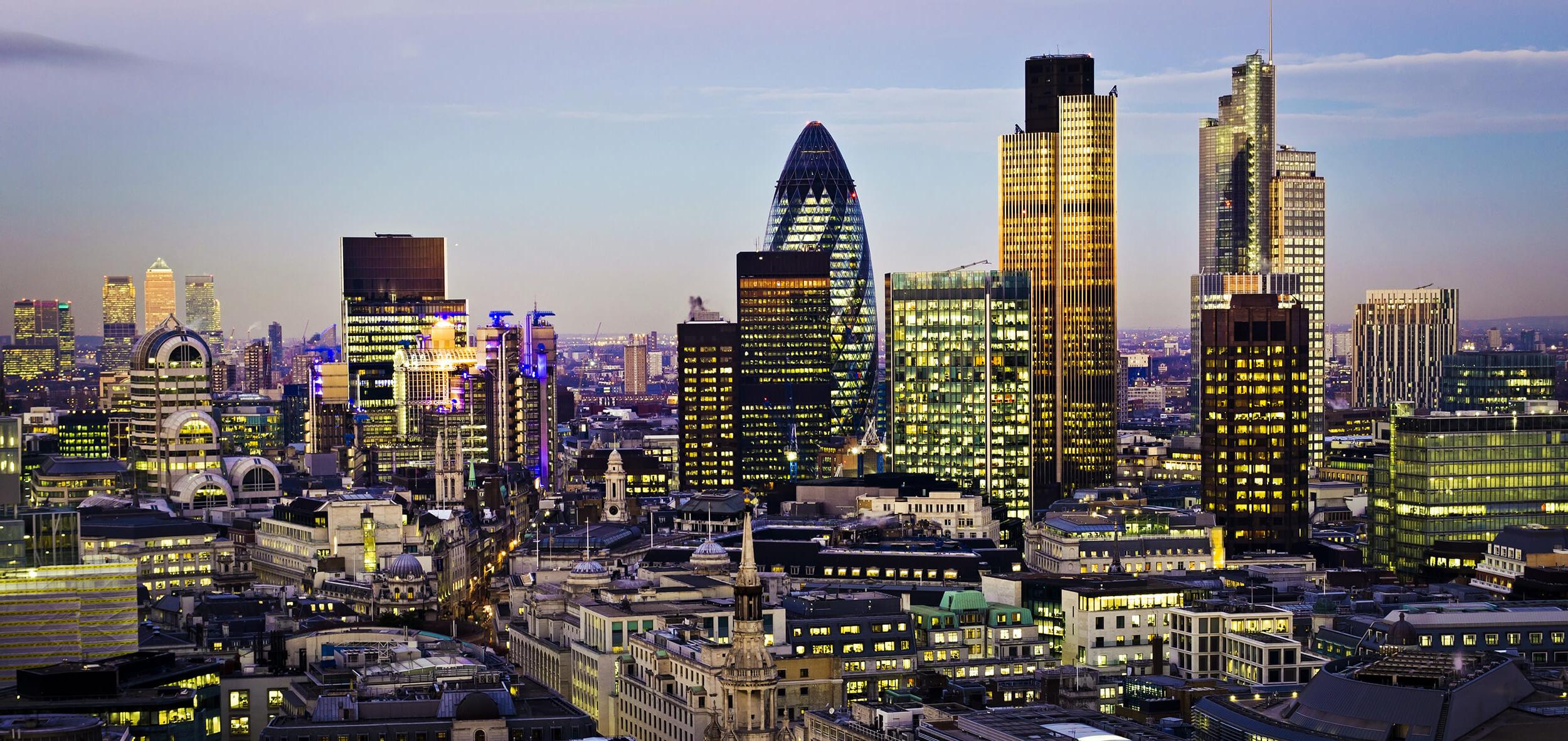 City of London at twilight